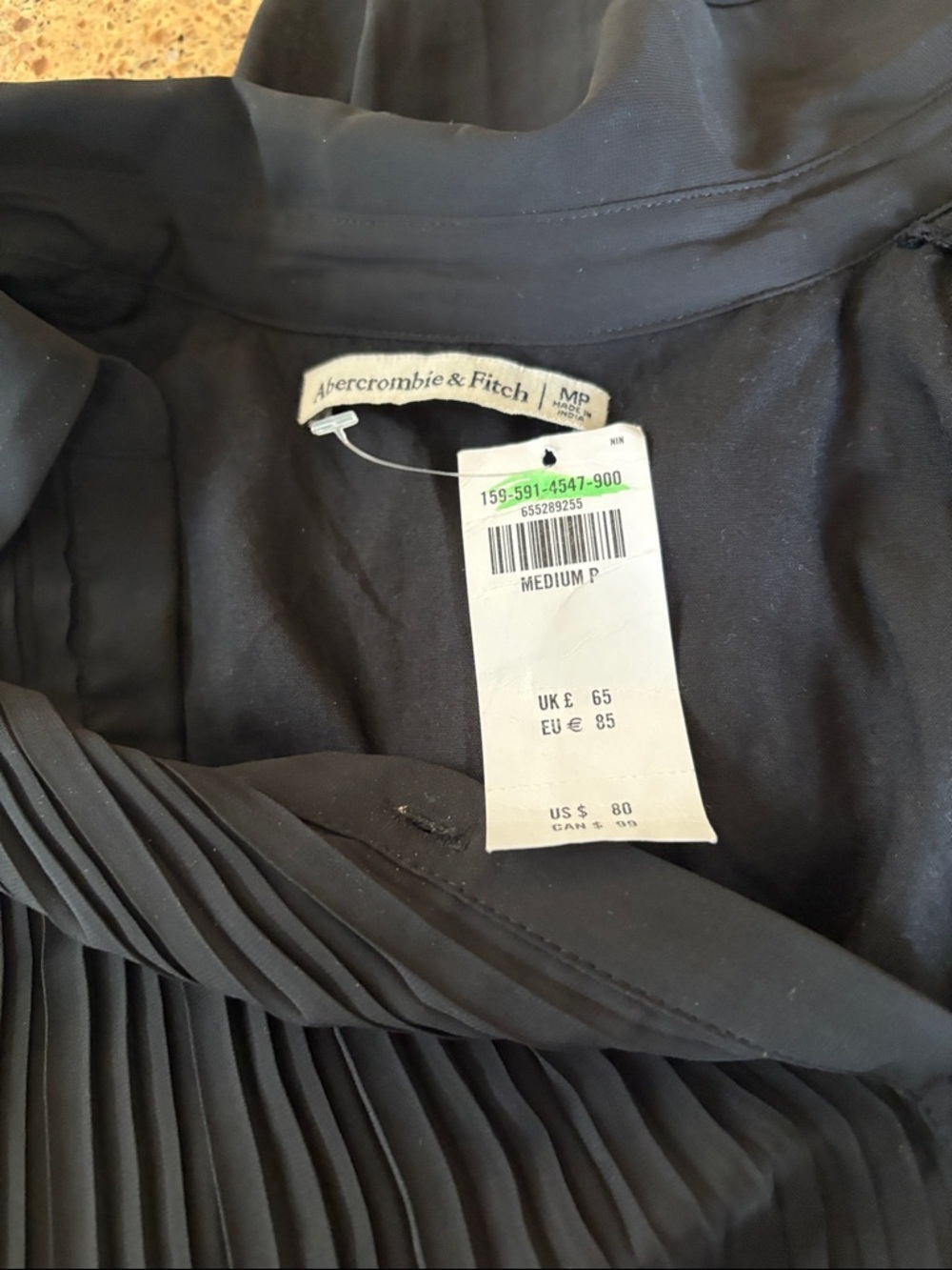 Abercrombie & Fitch Black black mini shirt dress - NWT - Picture 3 of 3